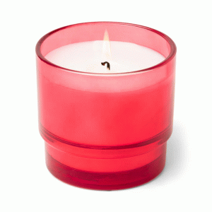 Ароматна соева свещ Падивакс Al Fresco - стъклена чаша за червен сок - розово дърво и ванилия